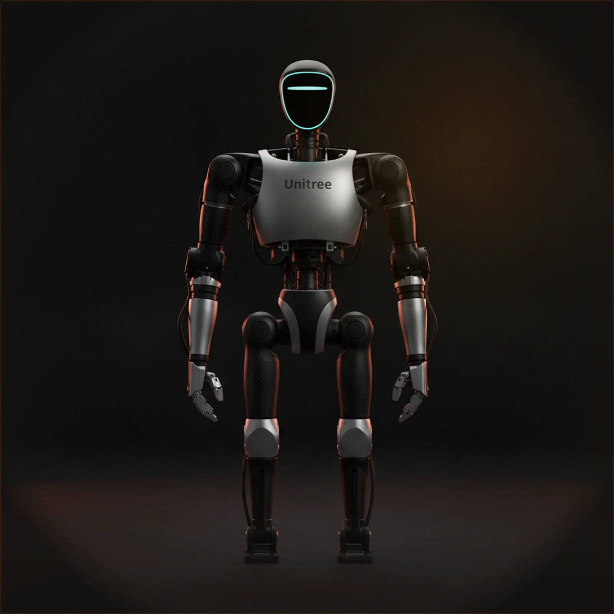 Unitree G1 Humanoid Agent — 3D Livox Mid-360 LiDAR Visor, LED Halo & Torso Actuators Detail