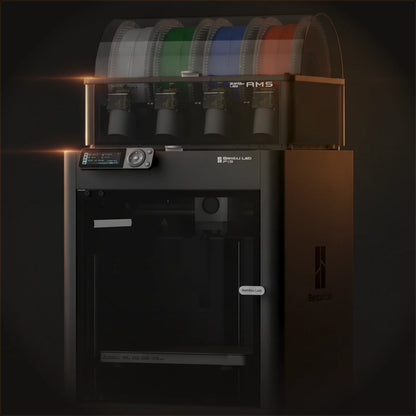 Bambu Lab P1S Combo — Enclosed Multi-Color 3D Printer with AMS — Solar Dawn Studio Hero Render
