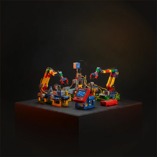 fischertechnik Robotics TXT 4.0 Base & Factory Simulation Lab — Solar Dawn Studio Hero