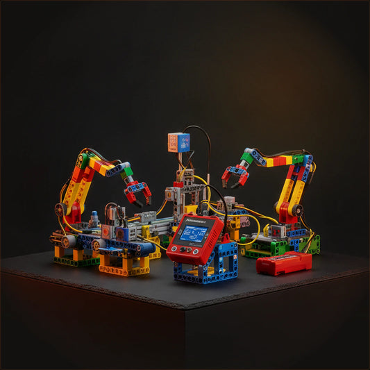 fischertechnik Robotics TXT 4.0 Base & Factory Simulation Lab — Hardware Detail Macro