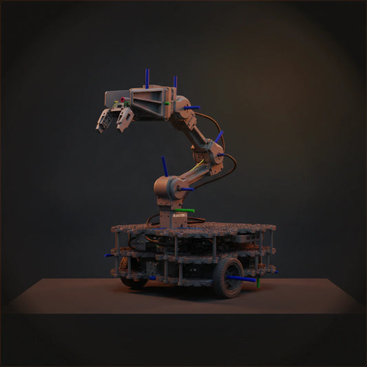 ROBOTIS TurtleBot3 Waffle Pi + OpenMANIPULATOR-X Mobile Manipulation Suite — Solar Dawn Studio Hero